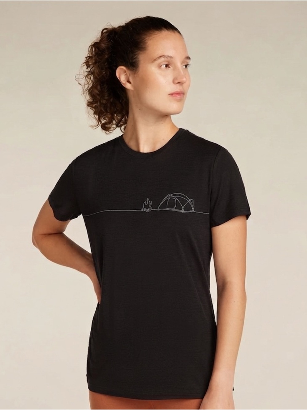Icebreaker Sz XS Tech Lite 150 Merino Black Short Sleeves Base Layer Tee Shirt